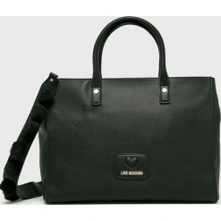 Love Moschino - Torebka. Czarne torebki klasyczne damskie marki Love Moschino, w paski, z materiału, duże. Za 999,90 zł.