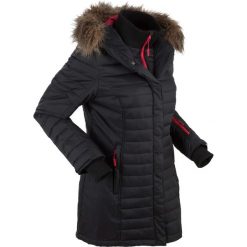 Długa kurtka outdoorowa pikowana bonprix czarny. Czarne kurtki damskie bonprix, s, bez wzorów, z futra, długie. Za 299,99 zł.