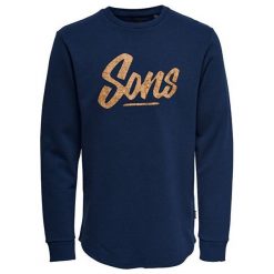 ONLY&SONS Męska bluza marki Matt Long y Curved Sweat Dress s Blue Dress s (rozmiar S). Niebieskie bluzy męskie Only&Sons, s, bez wzorów, eleganckie, z kapturem, bez rękawów, z kapturem. W wyprzedaży za 99,00 zł.