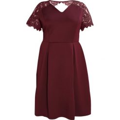 Sukienki hiszpanki: Dorothy Perkins Curve SLEEVE FIT & FLARE Sukienka letnia burgundy