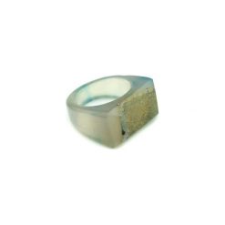 InspiRING Druza Agatu Żółto-niebieska rozmiar 18. Niebieskie pierścionki damskie Brazi druse jewelry, z agatem. Za 175,50 zł.