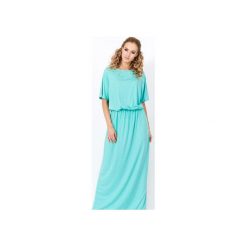 SUKIENKA LONGIN MAXI MIĘTOWA. Zielone długie sukienki marki Meleksima, l, z materiału, z długim rękawem, oversize. Za 135,20 zł.