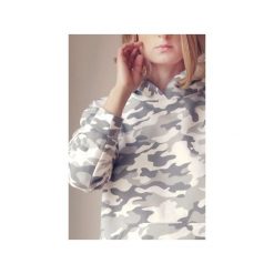 Szare Moro Kangurka Oversize. Szare bluzy damskie One mug a day, moro, z bawełny, z długim rękawem, długie, bez kaptura. Za 279,00 zł.