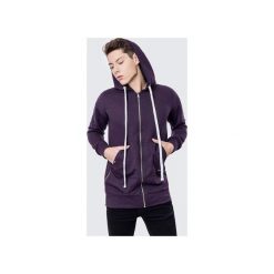Bluzy męskie: Bluza bawełniana z kapturem i suwakami Basic Purple
