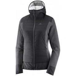 Salomon Bluza Right Nice Hybrid Hoodie W Black M. Czarne bluzy sportowe damskie Salomon, s, z materiału, z kapturem. W wyprzedaży za 449,00 zł.