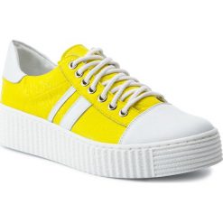 Sneakersy QUAZI - QZ-39-02-000252 686. Żółte półbuty damskie QUAZI, ze skóry. W wyprzedaży za 239,00 zł.