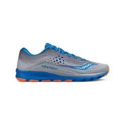 Saucony KINVARA 8, URUCHOMIENIE | SZARY / NIEBIESKI / POMARAŃCZOWY | 9.5. Szare buty sportowe męskie Saucony, bez zapięcia, do biegania. W wyprzedaży za 460,73 zł.