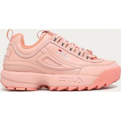 Fila - Buty Disruptor Low. Różowe buty sportowe damskie Fila, bez wzorów, ze skóry ekologicznej, sportowe. Za 429,90 zł.