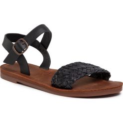 Sandały ROXY - Jeanne ARJL200743 Blk. Czarne klapki damskie Roxy, bez wzorów, ze skóry, bez obcasa. Za 249,00 zł.