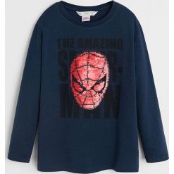 Mango Kids - Longsleeve dziecięcy Hero6 110-164 cm. Niebieskie t-shirty chłopięce Mango Kids, z nadrukiem, z bawełny, z długim rękawem. W wyprzedaży za 49,90 zł.