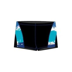 Kąpielówki męskie: AQUAWAVE Męskie Kąpielówki WEBER BLACK/WAVES PRINT r. M
