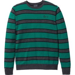 Sweter w paski bonprix zielono-antracytowy melanż - czarny w paski. Zielone swetry męskie bonprix, s, w paski, z okrągłym kołnierzem, bez kaptura. Za 64,99 zł.