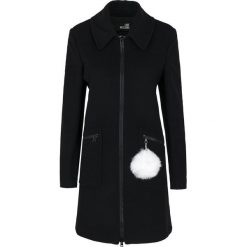 Płaszcz Love Moschino. Czarne kurtki damskie Love Moschino, bez wzorów, z wełny. Za 839,00 zł.