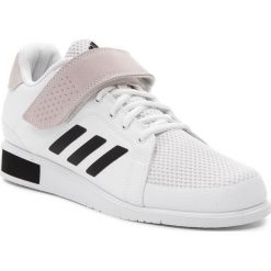 Buty adidas - Power Perfect III BD7158 Ftwwht/Cblack/Ftwwht. Białe buty sportowe męskie Adidas, ze skóry ekologicznej, bez zapięcia, na fitness i siłownię. W wyprzedaży za 389,00 zł.
