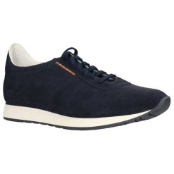 Buty sportowe męskie: Skórzane buty sportowe w kolorze granatowym