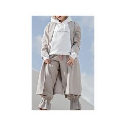 Dark beige flou joggers. Brązowe spodnie damskie Rest_factory, s, z satyny. Za 229,90 zł.