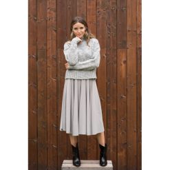Szary Sweter z golfem Foggy Melange. Szare swetry damskie Veva, na zimę, s, bez wzorów, z jeansu, eleganckie, bez rękawów, bez kaptura. Za 179,00 zł.