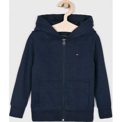 Tommy Hilfiger - Bluza dziecięca 104-176 cm. Niebieskie bluzy chłopięce TOMMY HILFIGER, bez wzorów, z elastanu, bez rękawów, z kapturem. W wyprzedaży za 229,90 zł.