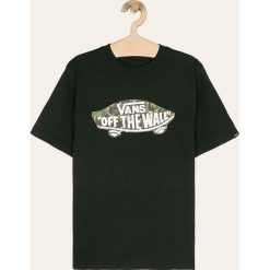 Vans - T-shirt dziecięcy 129-173 cm. Czarne t-shirty chłopięce Vans, z nadrukiem, z bawełny, bez rękawów. Za 99,90 zł.
