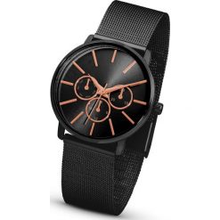 Biżuteria i zegarki: Zegarek na metalowej siatkowej bransoletce bonprix czarny