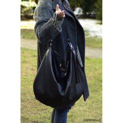 Torebki klasyczne damskie: Hobo Black LEATHER