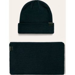 Jack & Jones - Czapka i szalik. Niebieskie czapki męskie Jack & Jones, na zimę, bez wzorów, z dzianiny. Za 129,90 zł.