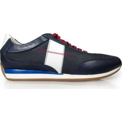 Granatowe obuwie sportowe T134. Niebieskie buty sportowe męskie Faber - Obuwie męskie, ze skóry, bez zapięcia. W wyprzedaży za 225,00 zł.