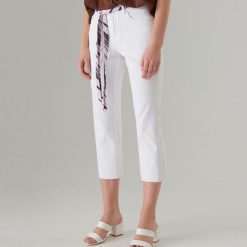 Jeansy straight cropped - Biały. Jeansy damskie Mohito. W wyprzedaży za 49,99 zł.