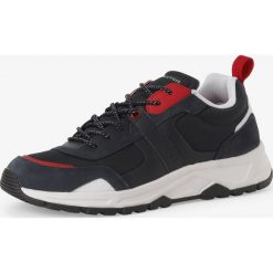 Tommy Hilfiger - Tenisówki męskie z dodatkiem skóry, niebieski. Niebieskie trampki męskie TOMMY HILFIGER, bez wzorów, ze skóry, bez zapięcia. Za 539,95 zł.