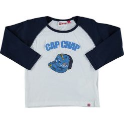 T-shirty chłopięce z długim rękawem: Koszulka „Tyler” w kolorze biało-granatowym