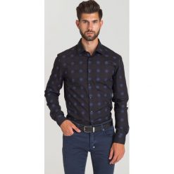 CZARNA KOSZULA VERSACE COLLECTION. Niebieskie koszule męskie Versace Collection, m, w kratkę, z bawełny, z klasycznym kołnierzykiem, bez rękawów. Za 594,50 zł.