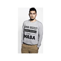 Bluza ,,Masa" Męska. Szare bluzy męskie ŁAP NAS, s, z nadrukiem, bez kołnierzyka, bez rękawów, bez kaptura. Za 149,00 zł.