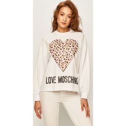 Love Moschino - Bluza. Białe bluzy damskie Love Moschino, m, z nadrukiem, z dzianiny, bez rękawów, bez kaptura. W wyprzedaży za 539,90 zł.