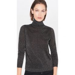 Połyskujący sweter z golfem - Czarny. Czarne swetry damskie Mohito, s, bez wzorów, bez rękawów. Za 79,99 zł.