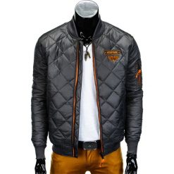 KURTKA MĘSKA PRZEJŚCIOWA PIKOWANA C317 - SZARA. Szare kurtki męskie pikowane marki Ombre Clothing, m, z nylonu, eleganckie. Za 109,00 zł.