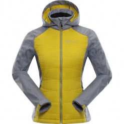 Kurtka przejściowa "Perka" w kolorze szaro-żółtym. Szare kurtki damskie marki Alpine Pro, xs, z materiału. W wyprzedaży za 369,95 zł.
