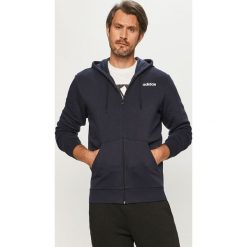 Adidas - Bluza. Niebieskie bluzy męskie Adidas, s, z nadrukiem, z bawełny, z kapturem, bez rękawów, z kapturem. Za 229,90 zł.