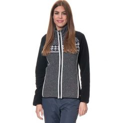 Bluza polarowa w kolorze czarno-szarym. Szare bluzy damskie CMP, bez wzorów, z materiału, bez rękawów, bez kaptura. W wyprzedaży za 194,95 zł.