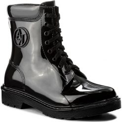Kalosze ARMANI JEANS - 925118 7A678 00020 Nero. Czarne buty zimowe damskie marki Armani Jeans, z jeansu. W wyprzedaży za 319,00 zł.
