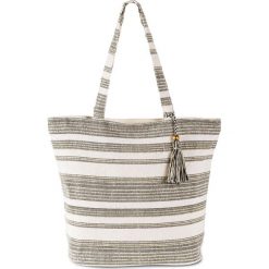 Torba shopper bonprix kremowo-czarno-złoty kolor. Brązowe torby damskie na zakupy bonprix, bez wzorów, bez dodatków. Za 59,99 zł.