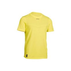 T-Shirt 900 Jr żół. odblask. Żółte t-shirty męskie ARTENGO, m, bez wzorów, z poliesteru, młodzieżowe, bez kołnierzyka. Za 39,99 zł.