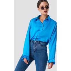 NA-KD Satynowa koszula - Blue. Niebieskie koszule damskie NA-KD, z materiału. Za 121,95 zł.
