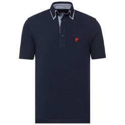 Koszulka polo w kolorze granatowym. Niebieskie koszulki damskie marki Denim Culture, na co dzień, l, polo. W wyprzedaży za 119,95 zł.