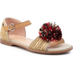 Sandały PEPE JEANS - Elsa Rafia PGS90122 Natural 816. Pomarańczowe sandały dziewczęce Pepe Jeans, z jeansu, bez zapięcia. W wyprzedaży za 129,00 zł.