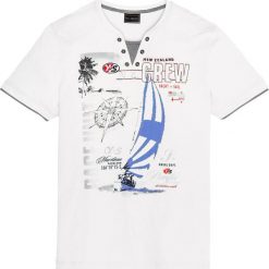 T-shirt 2 w 1 Regular Fit bonprix biały. Białe t-shirty męskie bonprix, s, z nadrukiem, bez kołnierzyka. Za 44,99 zł.