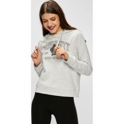 Only - Bluza Eva. Niebieskie bluzy damskie ONLY, s, z nadrukiem, z bawełny, bez rękawów, z kapturem. W wyprzedaży za 69,90 zł.