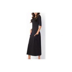 SUKIENKA ABO | Z KIESZENIAMI MIDI CZARNA. Czarne sukienki na komunię marki Meleksima, l, z materiału, midi, oversize. Za 125,30 zł.