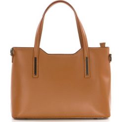 Torebki klasyczne damskie: Skórzana torebka w kolorze jasnobrązowym – 45 x 37 x 16 cm