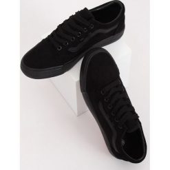 Trampki damskie czarne CENNET. Czarne buty sportowe damskie FunKee.pl, bez wzorów, ze skóry, sportowe. Za 102,99 zł.