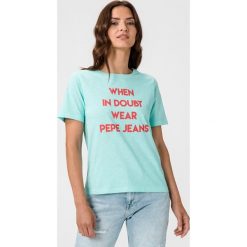 Pepe Jeans Freja Koszulka Niebieski. Niebieskie koszulki damskie Pepe Jeans, l, z nadrukiem, z bawełny, bez kołnierzyka, z krótkim rękawem. Za 180,95 zł.